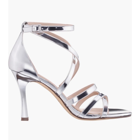 Elegant Silver Strappy Heels - Picture 5 of 8